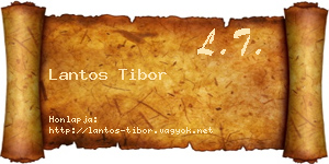 Lantos Tibor névjegykártya